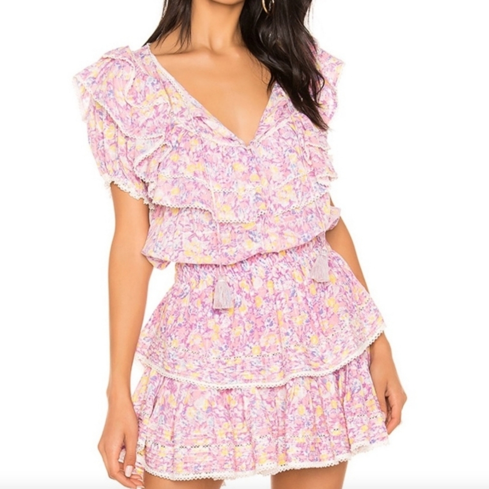 Loveshackfancy Liv ruffle mini dress Jetsetter M